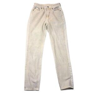 American Eagle Women's Mom Jeans Size 000 Beige Straight Ankle Casual Denim